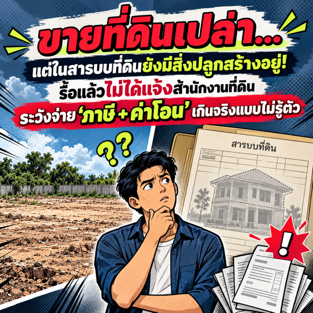 38.ขายที่ดินเปล่า…แต่ในสารบบที่ดินยังมีสิ่งปลูกสร้าง