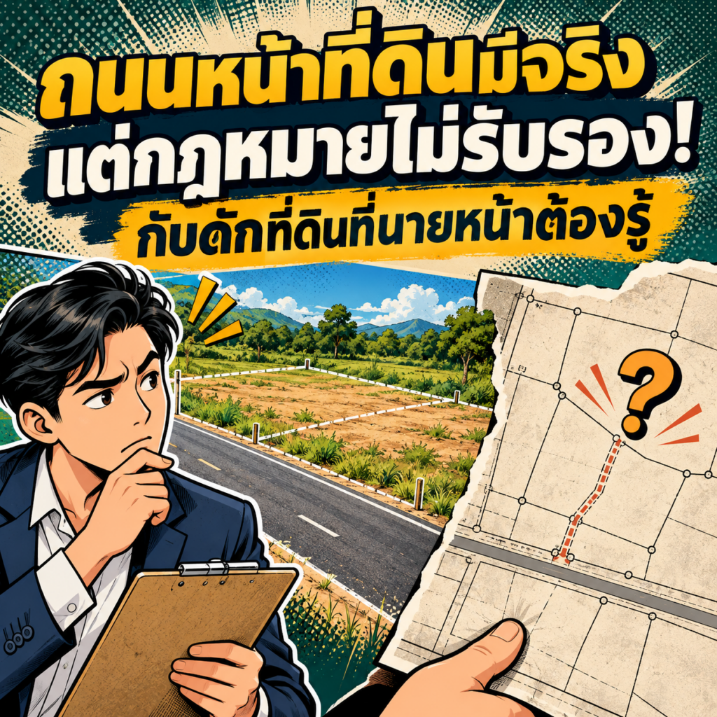 42.ถนนหน้าที่ดินมีจริง แต่กฎหมายไม่รับรอง
