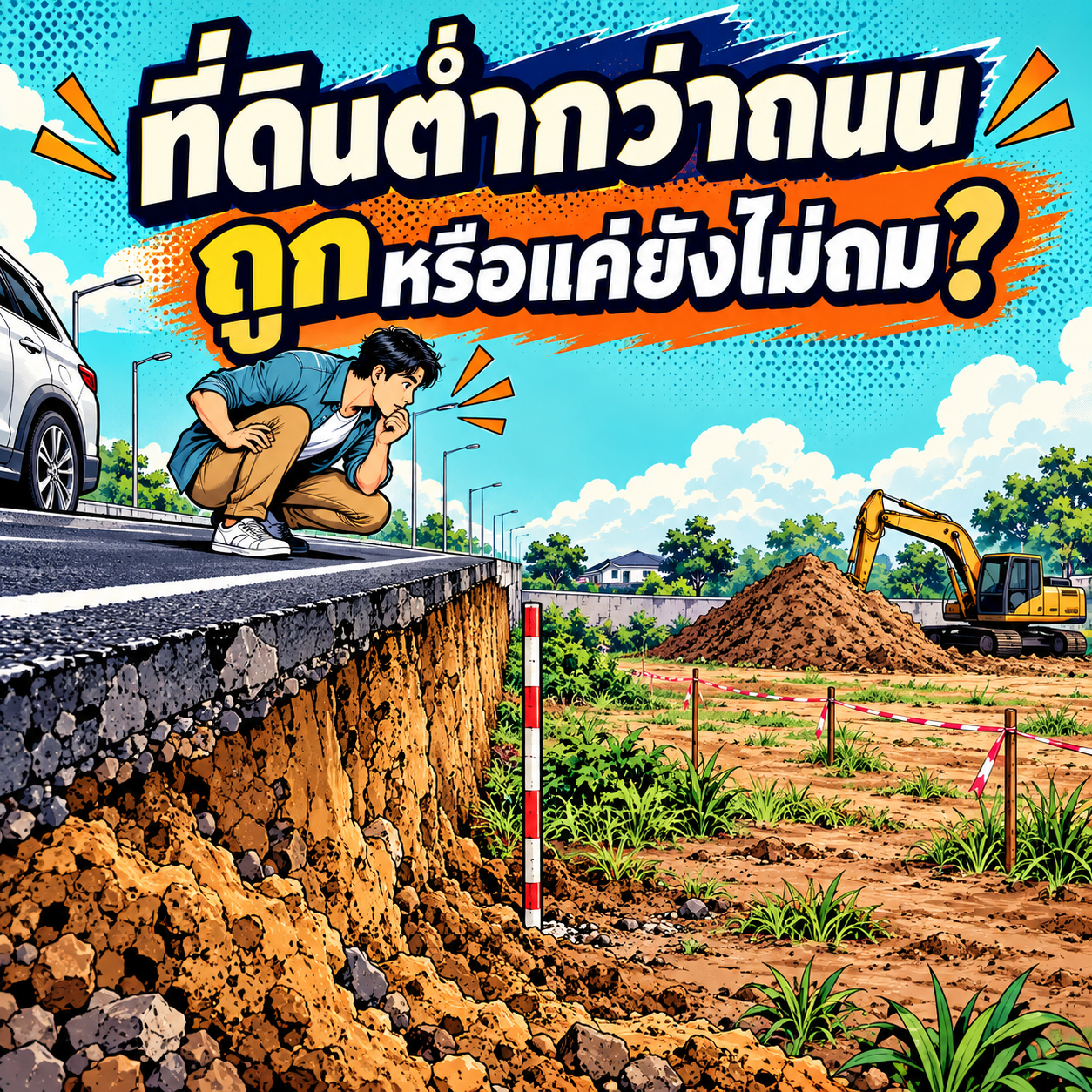 66. ที่ดินต่ำกว่าถนน ถูกหรือแค่ยังไม่ถม