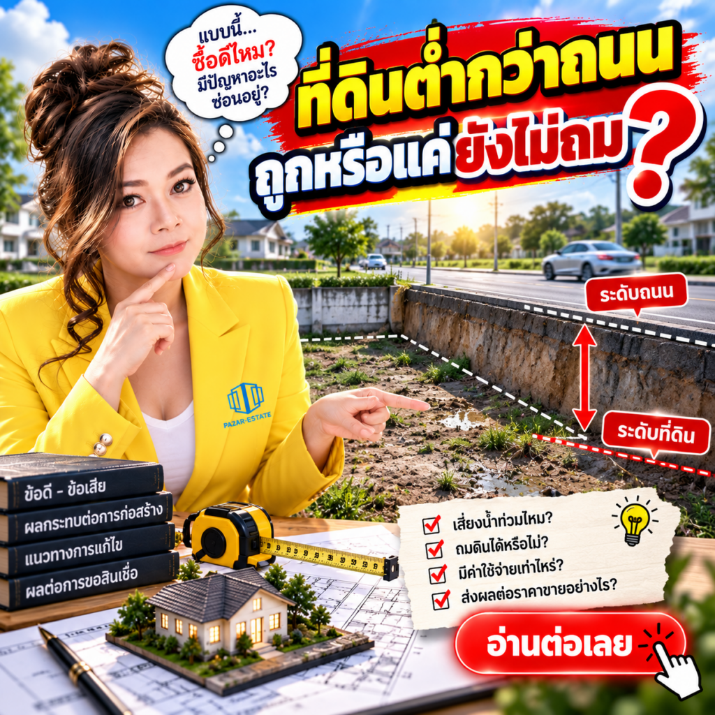 EP66 ที่ดินต่ำกว่าถนน ถูกหรือแค่ยังไม่ถม 1