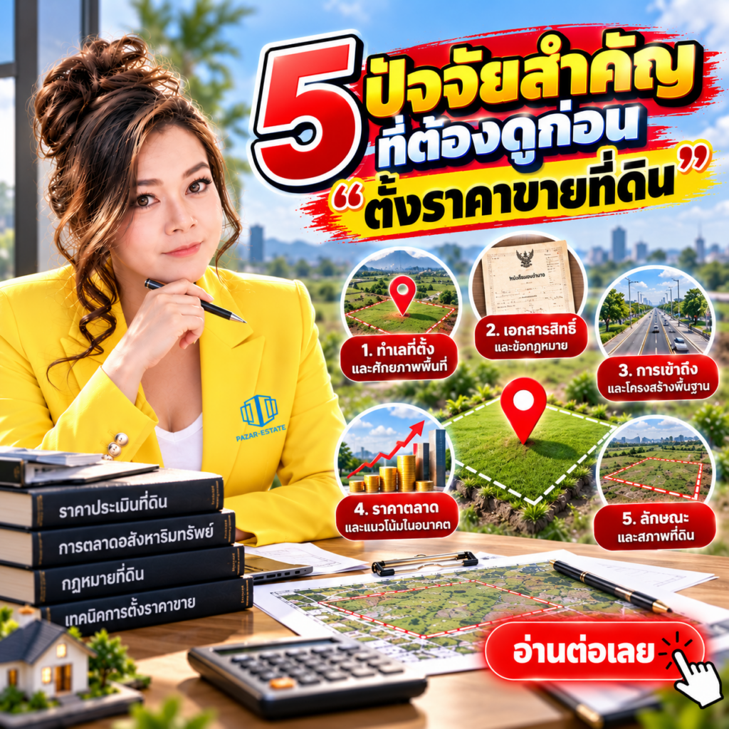 EP67 5 ปัจจัยสำคัญ ตั้งราคาขายที่ดิน